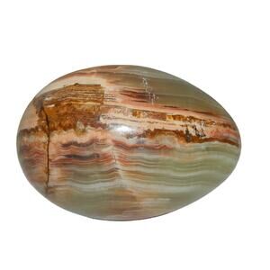 3" 8.8 Oz Madagascar Desert Jasper/ Desert Jasper Palm Stone Egg